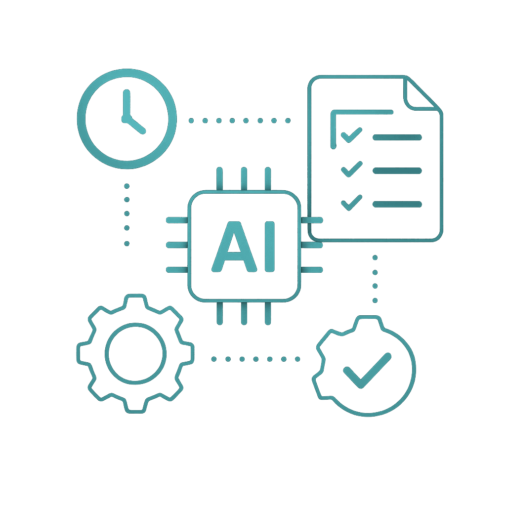 Animated mock-up of AI autofilling questionnaire fields