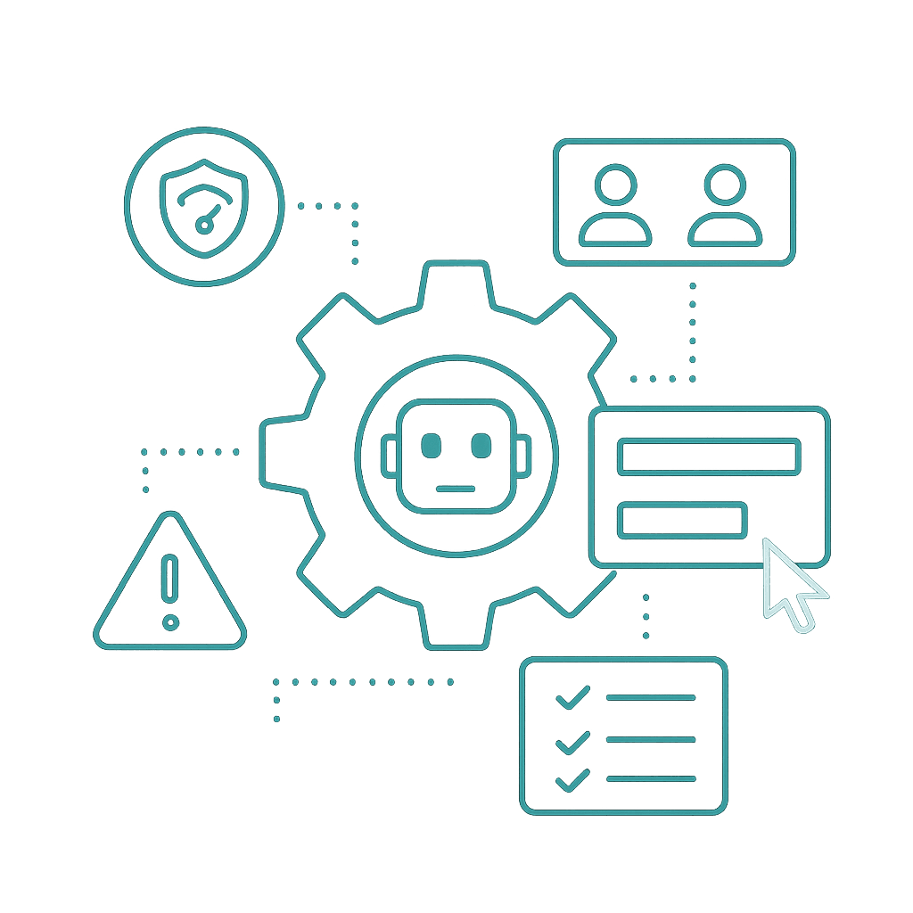 Hero illustration showing an AI dashboard scoring multiple vendors in real-time